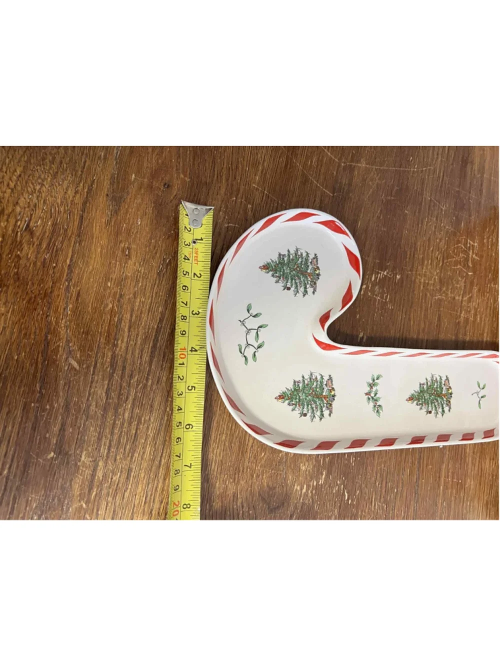 Spode Christmas Tree Peppermint Candy Cane Tray with Box 12” Ceramic Holiday